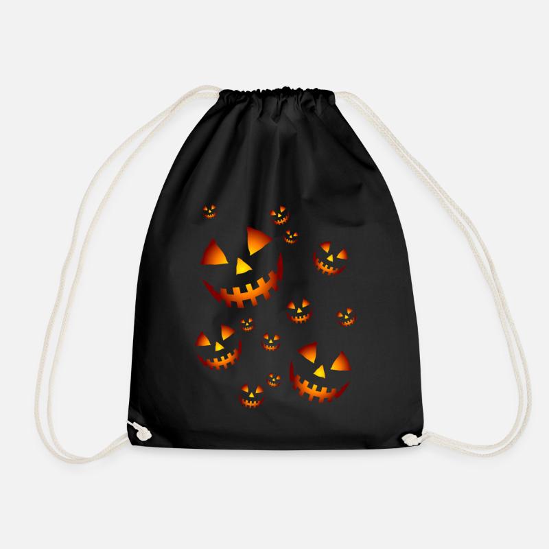 The pumpkins in the night - Drawstring Bag - black