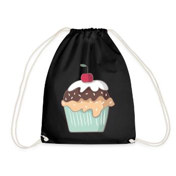 cupcake - Drawstring Bag - black - Front