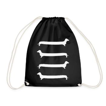 Dachshund Ladder - Drawstring Bag - black - Front