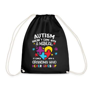 T-shirt de conscience d'autisme pour la grand-maman - Sac de sport léger - noir - Devant