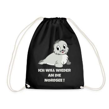 ICH WILL WIEDER AN DIE NORDSEE - Turnbeutel - Schwarz - Vorne