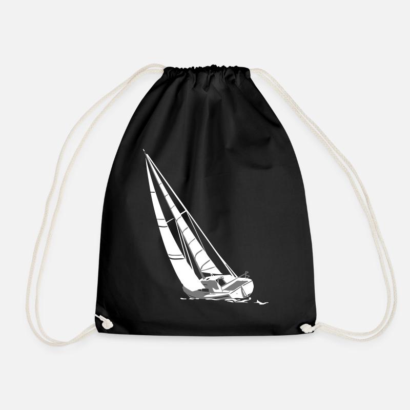 sailing - sailingboat - maritime - sailor - Drawstring Bag - black