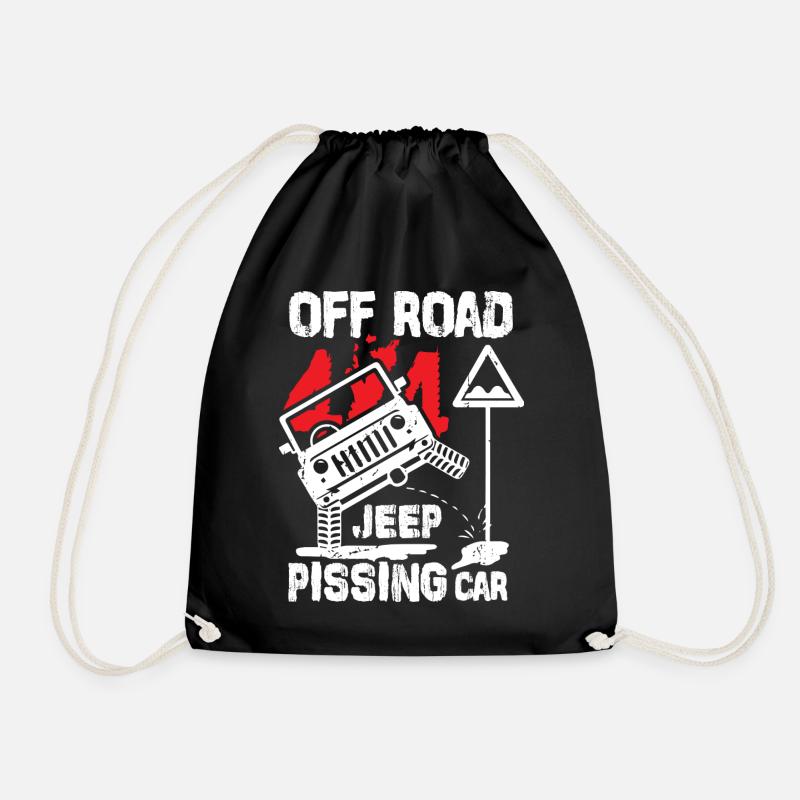 Jeep Offroad Pissing - Turnbeutel - Schwarz