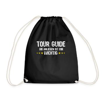 Reiseleiter Reiseführer Tour Guide - Turnbeutel - Schwarz - Vorne