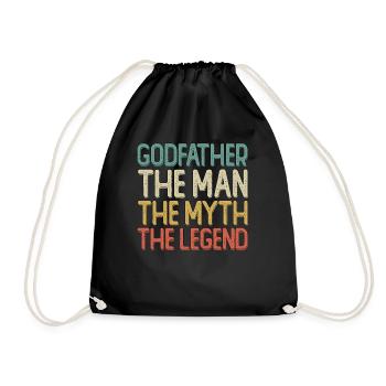 God father The Man The Myt The Legend - Drawstring Bag - black - Front