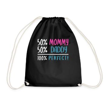 50 Mama 50 Papa 100 Perfekt - Turnbeutel - Schwarz - Vorne