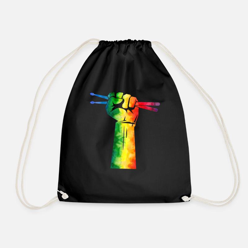 Drumstick Drummer - Drawstring Bag - black