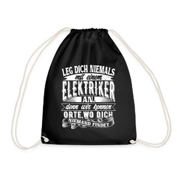 electrician - Drawstring Bag - black - Front