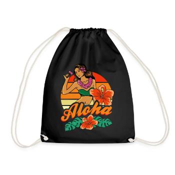 Hula Mädchen Aloha - Turnbeutel - Schwarz - Vorne