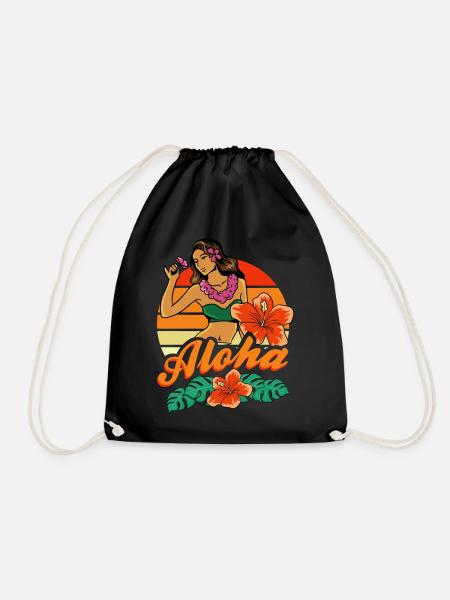 Hula Mädchen Aloha - Turnbeutel - Schwarz