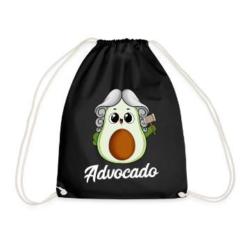 Advocado lawyer lawyer law avocado birthday - Drawstring Bag - black - Front