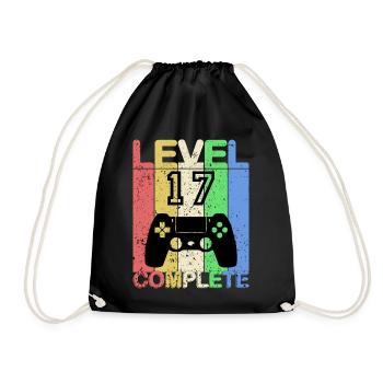 17 anniversaire - Cadeau de 17 ans - Sac de sport léger - noir - Devant