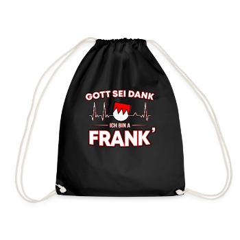 Franken Fränkisch Frankenland Heimat Geschenk - Turnbeutel - Schwarz - Vorne