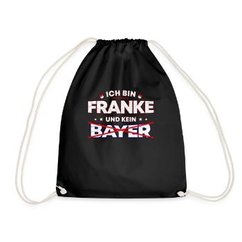 Fränkisches Frankenland Geschenk für Echte Franken - Turnbeutel - Schwarz - Vorne