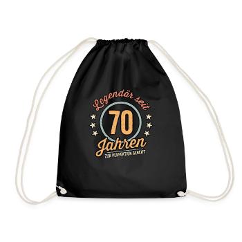 70ter Geburtstag 70 Siebzig Geburtstagsgeschenk - Turnbeutel - Schwarz - Vorne