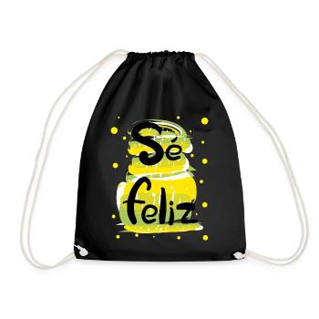 Se feliz spanish typo - Drawstring Bag - black - Front