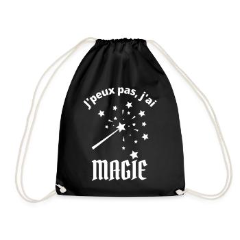 je peux pas j ai magie étoiles baguette magique - Sac de sport léger - noir - Devant