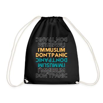Ich bin Muslim, keine Panik - Turnbeutel - Schwarz - Vorne