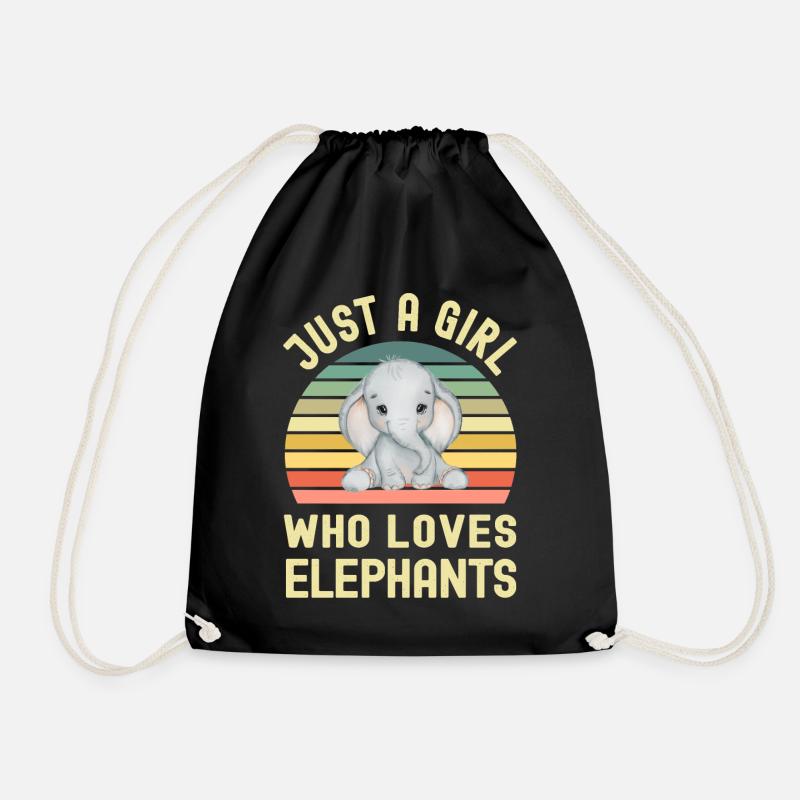 Elefant Elefanten - Turnbeutel - Schwarz