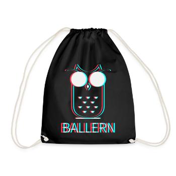 Ballern Techno Raver Electro Rave Musik Club - Turnbeutel - Schwarz - Vorne