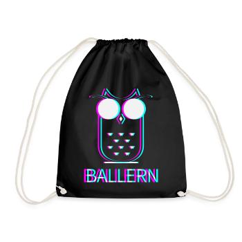 Ballern Techno Raver Electro Rave Musik Club - Turnbeutel - Schwarz - Vorne