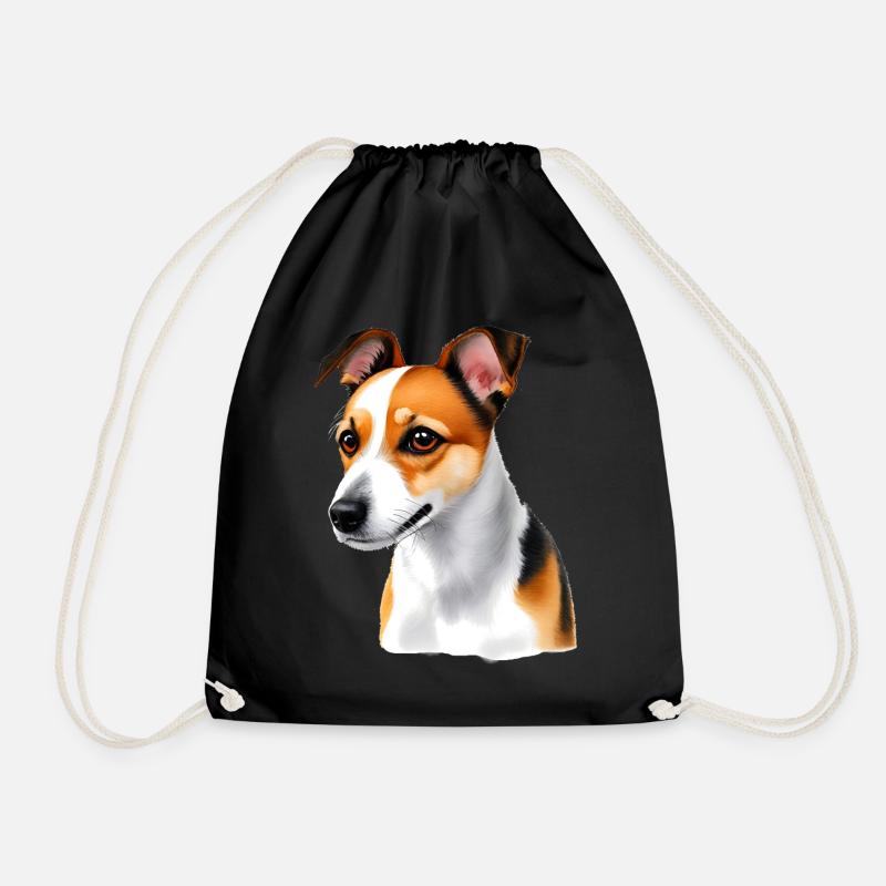 Jack Russell - Drawstring Bag - black