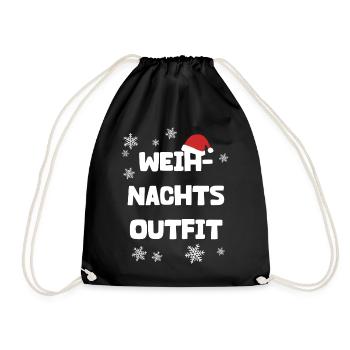 Weihnachtsoutfit Weihnachten - Turnbeutel - Schwarz - Vorne