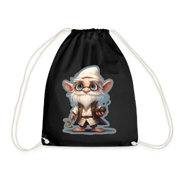 Dwarves Craftsman Cozy Fantasy RPG Shirt - Drawstring Bag - black - Front