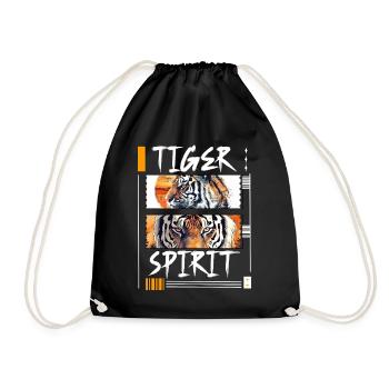Tiger, Tiger Head, Big Cat, Predator, Wild, Strong - Drawstring Bag - black - Front