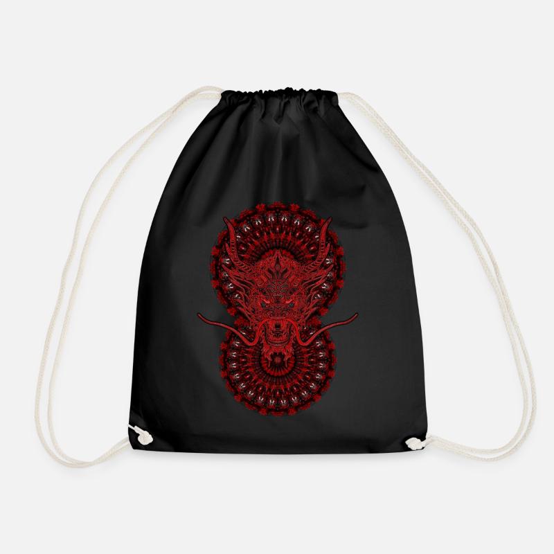 2024 Kaleidoscope Dragon 73 - Drawstring Bag - black