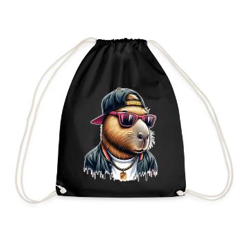 Capybara Cap Lunettes de soleil cool - Sac de sport léger - noir - Devant