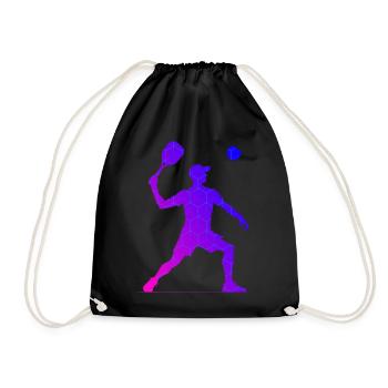 Pickleball Racquetball Men's Pickleball Games - Drawstring Bag - black - Front