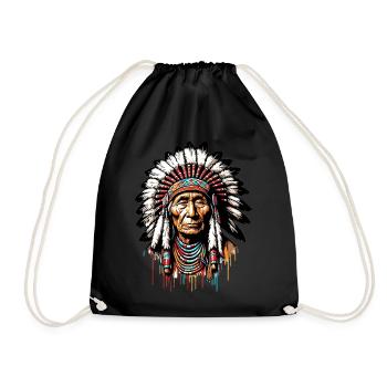American Indian American - Drawstring Bag - black - Front