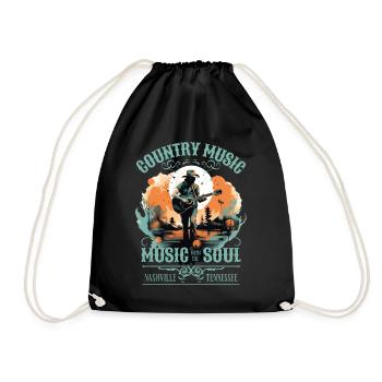 Country Musik Gitarre Gitarrist Sänger Vintage - Turnbeutel - Schwarz - Vorne