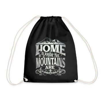 Home Is Where The Mountains Are - Drawstring Bag - black - Front