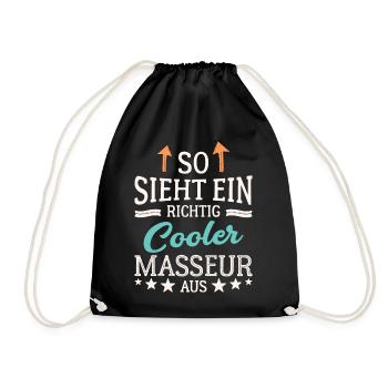 So sieht ein richtig cooler Masseur aus Massage - Turnbeutel - Schwarz - Vorne