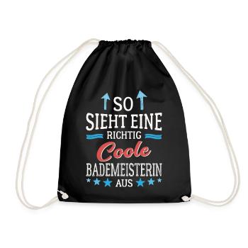 So sieht eine richtig coole Bademeisterin aus - Turnbeutel - Schwarz - Vorne