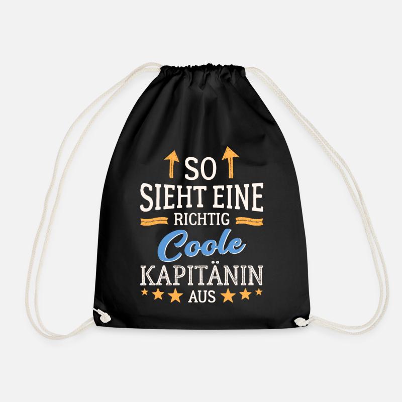 So sieht eine richtig coole Kapitänin aus - Turnbeutel - Schwarz