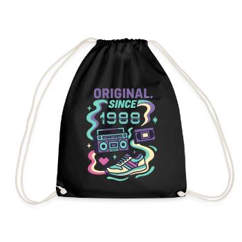 Original since 1988. Geburtsjahr 1988 - Turnbeutel - Schwarz - Vorne