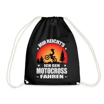 Motocrossfahrer Geschenke Motocross Biker Sprüche - Turnbeutel - Schwarz - Vorne