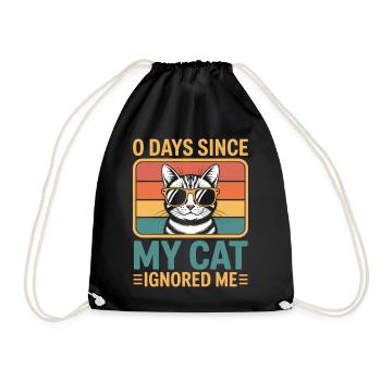0 jours depuis que mon chat m’a ignoré Amoureux des chats - Sac de sport léger - noir - Devant
