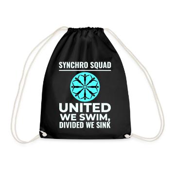 United We Swim Divided We Sink Synchro Squad  - Drawstring Bag - black - Front