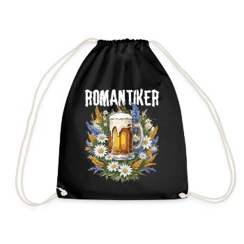 Romantic beer mug with flowers traditional shirt beer - Drawstring Bag - black - Front