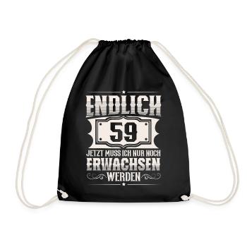 59th Birthday - Drawstring Bag - black - Front