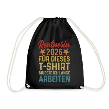 Pensioner 2026 - Drawstring Bag - black - Front