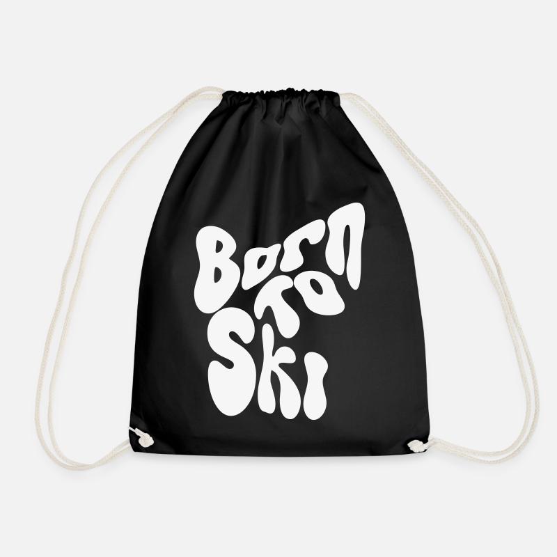 Born to Ski - Winter Design - Turnbeutel - Schwarz