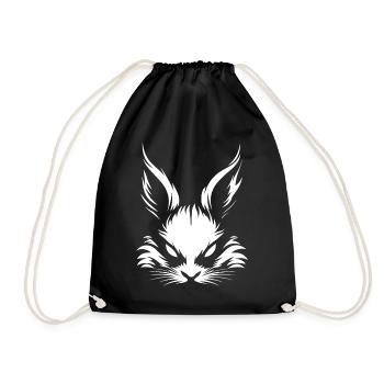böser Hase weiß :) - Turnbeutel - Schwarz - Vorne