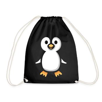 Süßer Cartoon-Pinguin Illustration - Turnbeutel - Schwarz - Vorne
