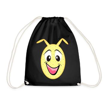 Yellow Heart Monster - Drawstring Bag - black - Front