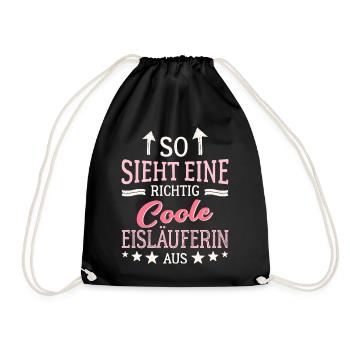 So sieht eine richtig coole Eisläuferin aus - Turnbeutel - Schwarz - Vorne
